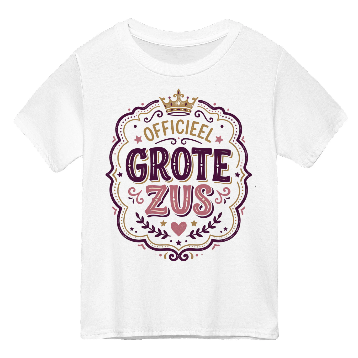 Officieel grote zus T-shirt in wit met aankondigingsdesign